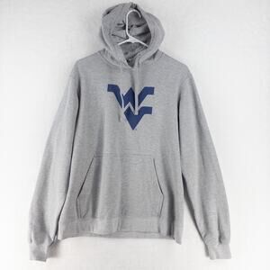 West Virginia University Mountaineers Hoodie Mens M Gray Sweatshirt WVU